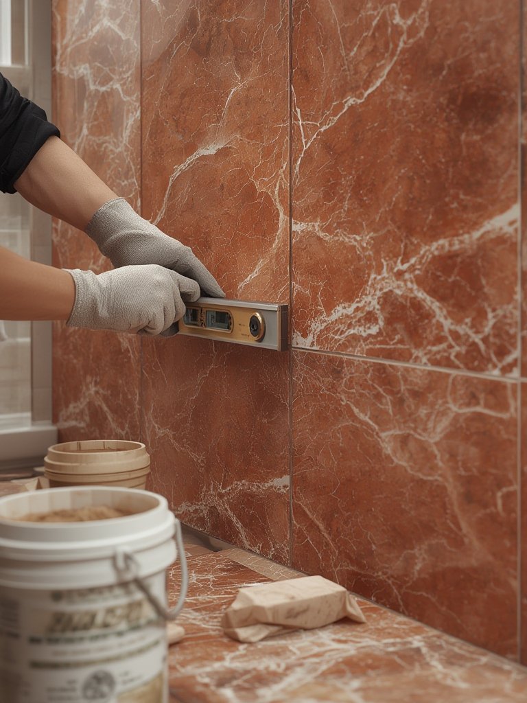 Red marble bathroom - Illustration 2