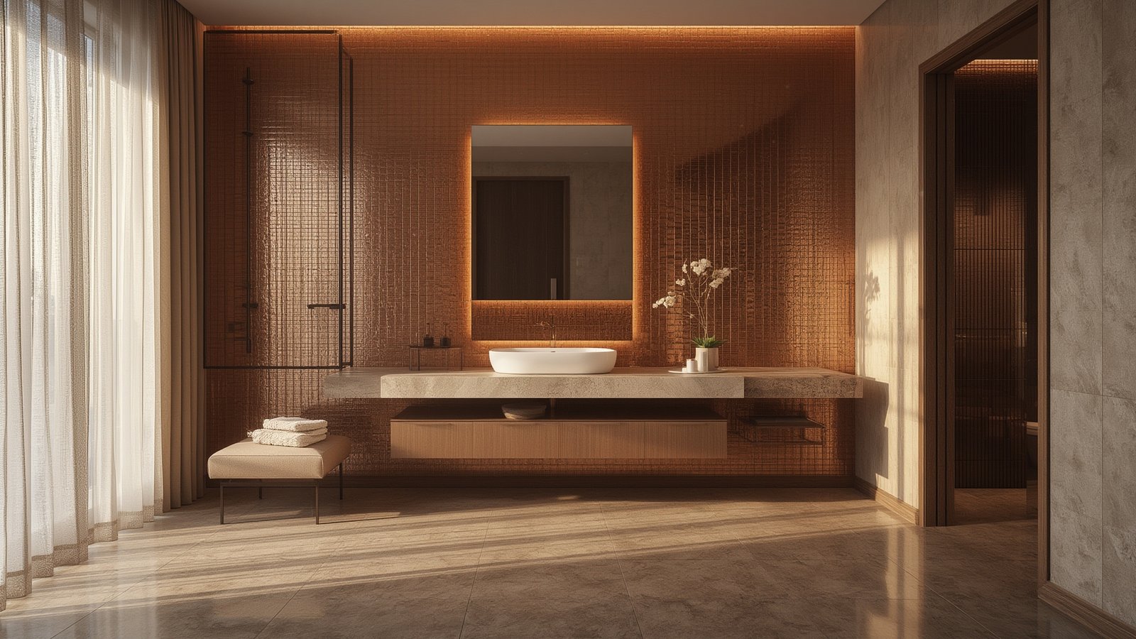 Copper tiles bathroom - Illustration 3