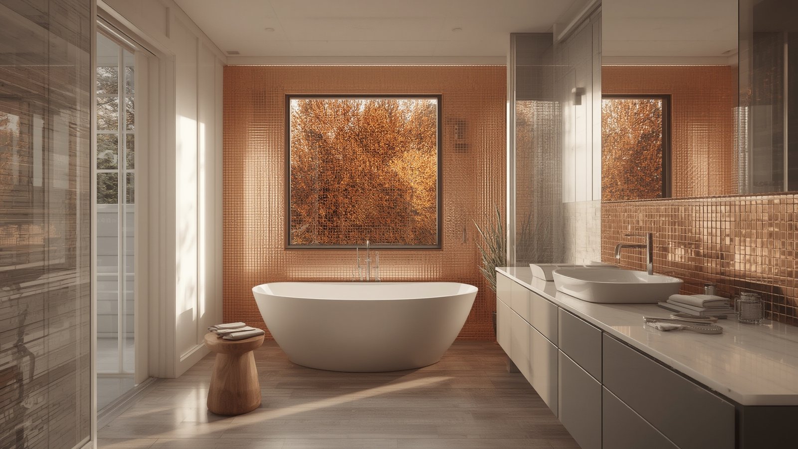 Copper tiles bathroom - Illustration 1