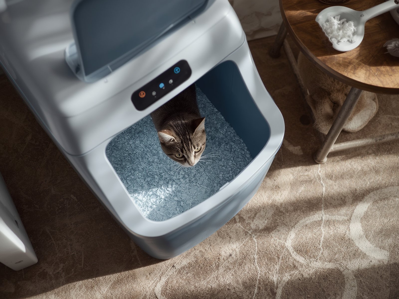 self-cleaning litter in action